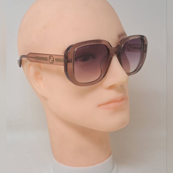 Gucci Sunglasses Oversized Square Beige Violet Glitter GG1557SK 006 54-20-145 main image 12